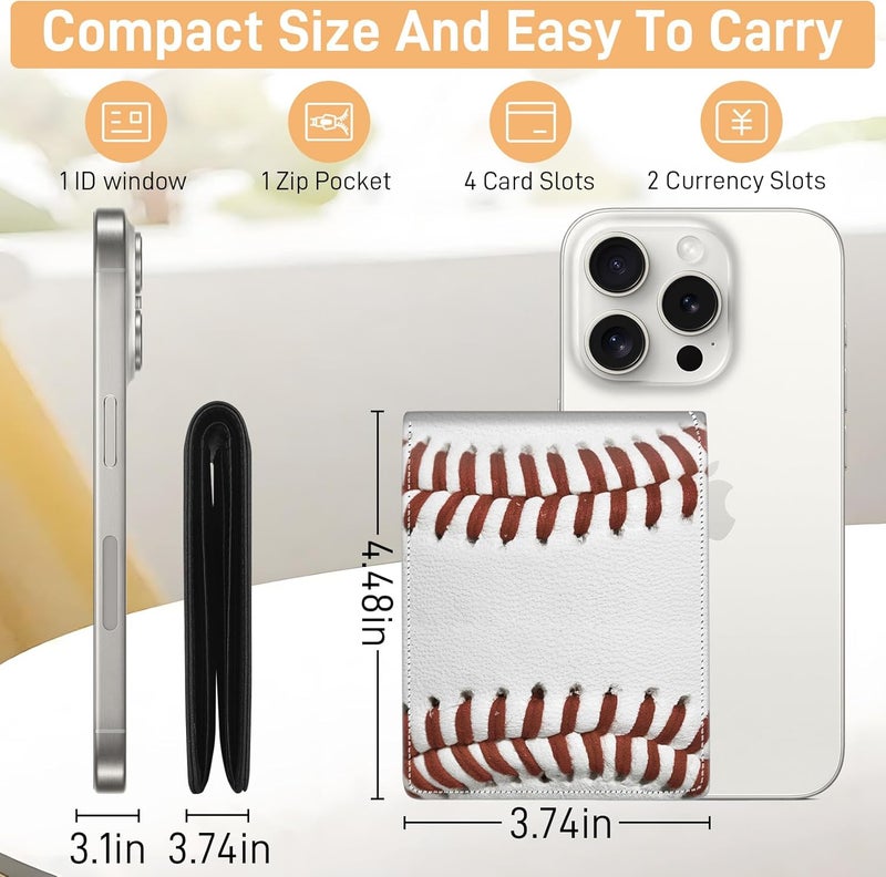 Bebomne Teen Boys Wallet for Kids - Baseball Kids Wallet for Boys Leather Credit Id Card Cash Holder Rfid Blocking Zipper Cool Funny with Coin Pocket Id Window Bifold Sports Design for Teen Birthday Gifts - Image 2